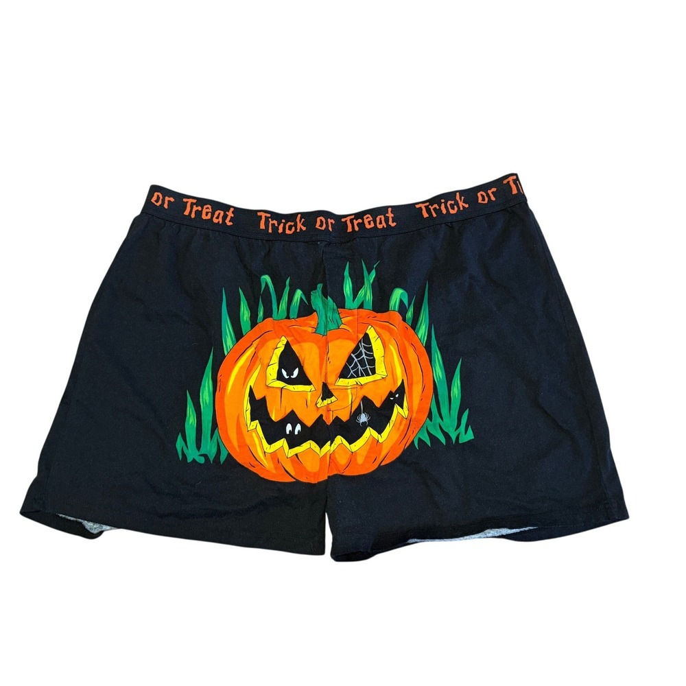 Halloween Men's XL Boxer Shorts Jack O Lantern Trick or Treat 100% Cotton